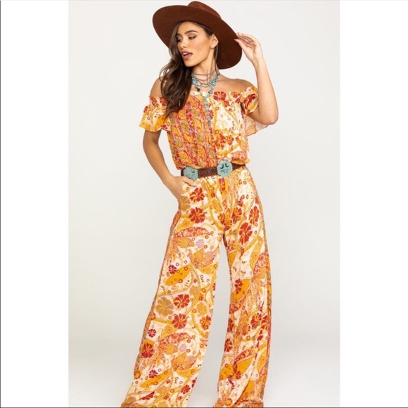 Free People Carmen Off The Shoulder Jumpsuit - Picture 2 of 15